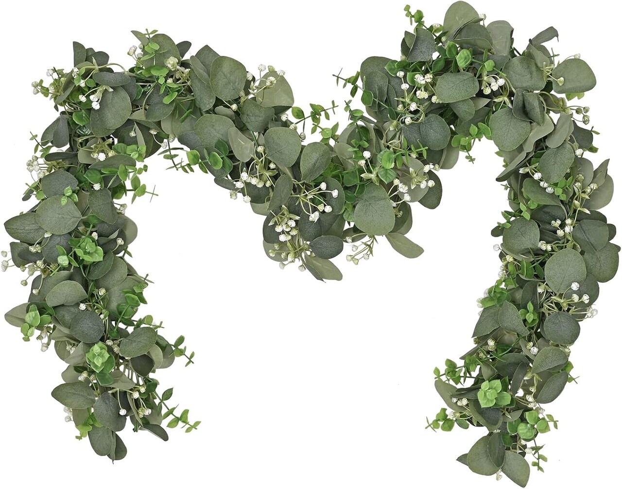 2-Pack 6ft Artificial Eucalyptus Garland – Faux Greenery Vines with Silver Dollar Leaves for Wedding Backdrop, Table, Wall, and Home Party Decor